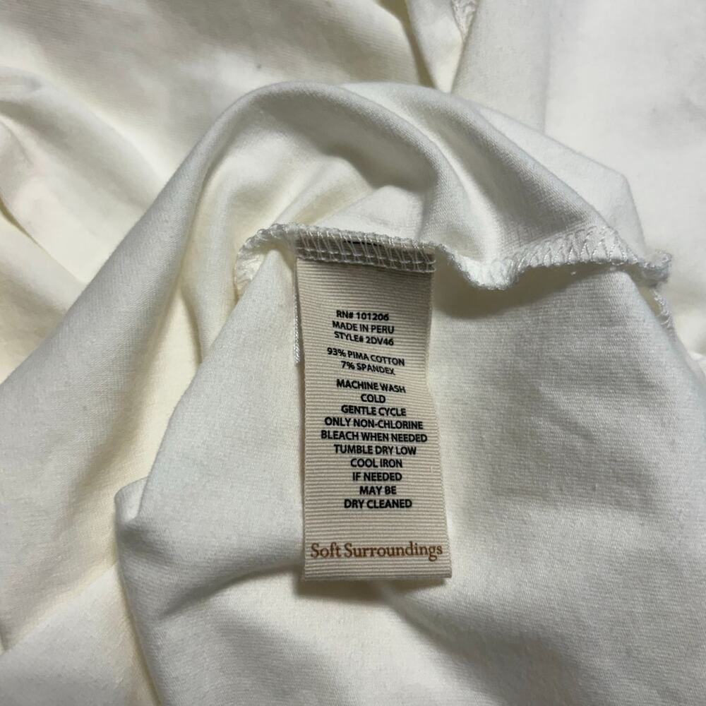Soft Surroundings V-Neck White Basic Pima Cotton … - image 5